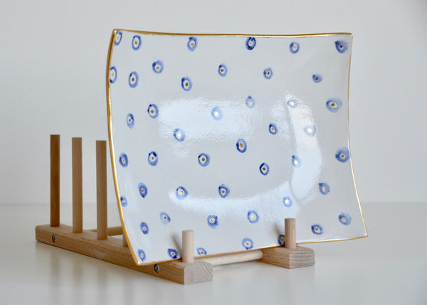 Gold, Blue and White platter II