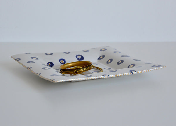 Gold, Blue and White platter I