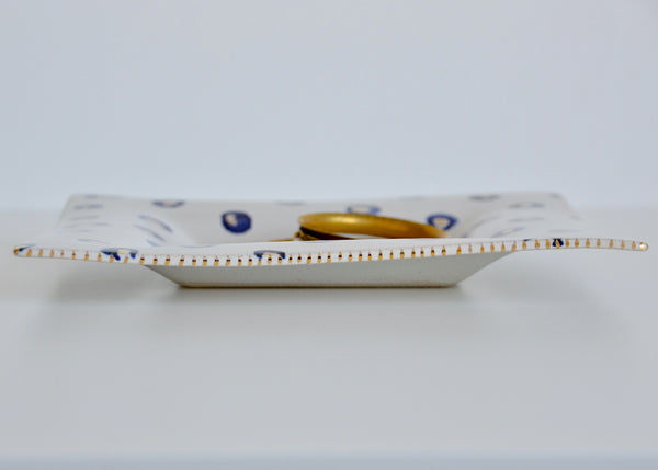 Gold, Blue and White platter I