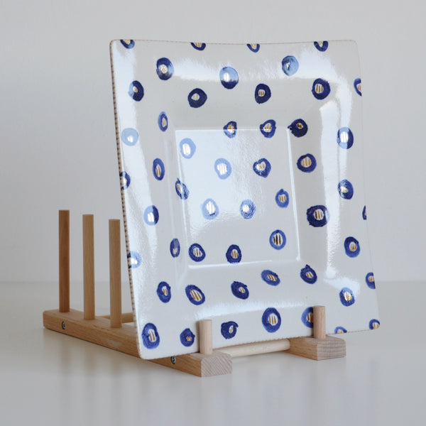 Gold, Blue and White platter I