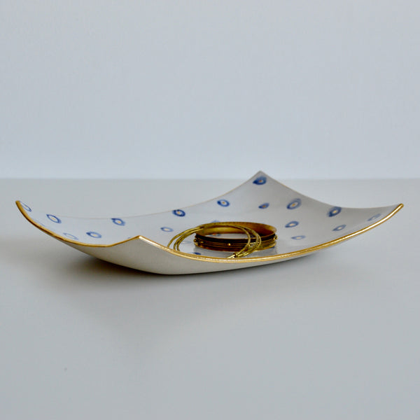 Gold, Blue and White platter II